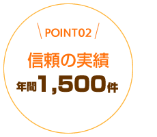 信頼の証！年間実績1,500件